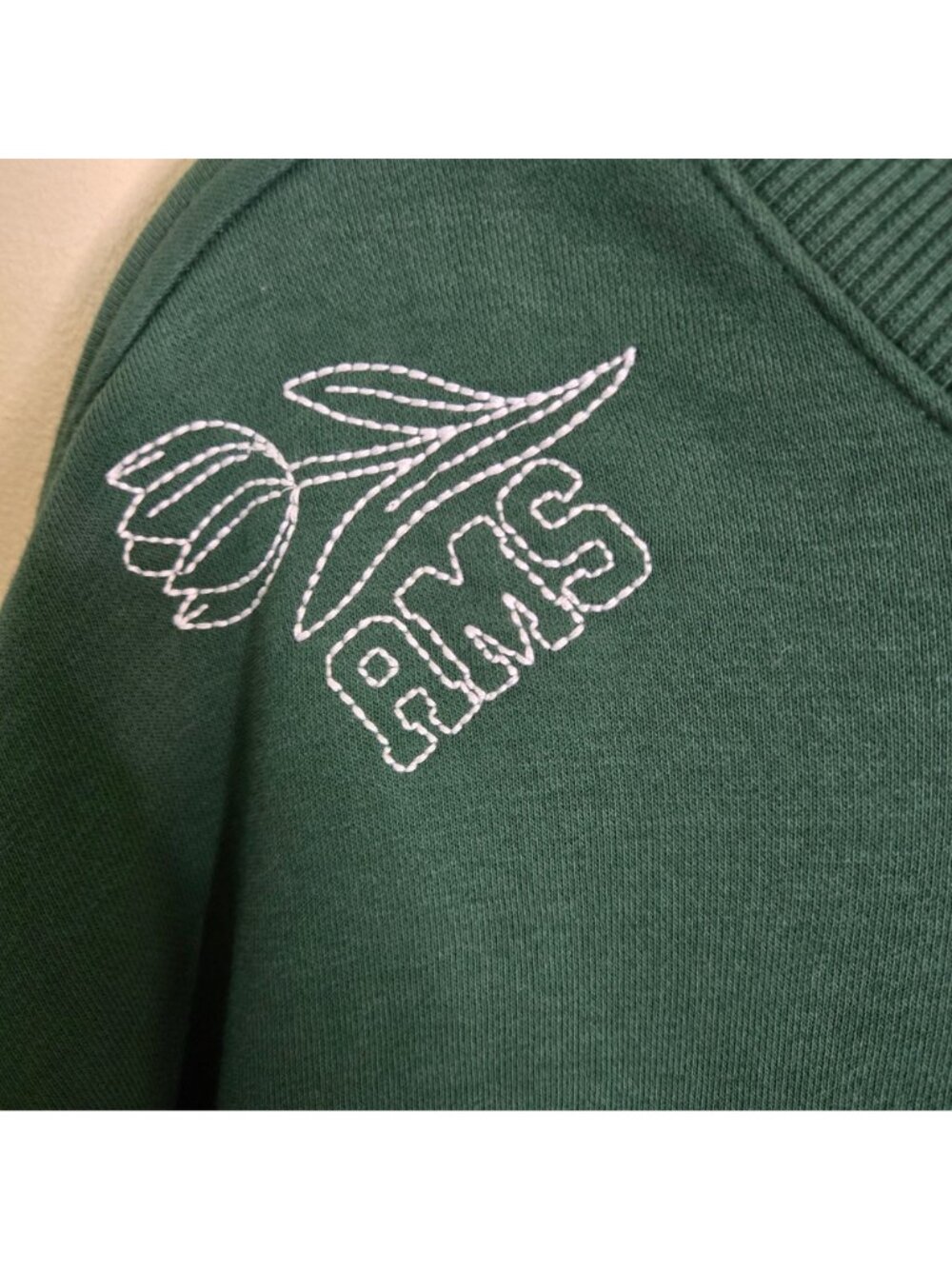 Scotch & Soda Amsterdam NWT Eden Green Embroidered Tennis Sweatshirt Size M - Picture 8 of 15